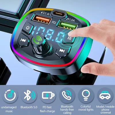 Wireless Bluetooth FM Transmitter 2 USB Car Charger MP3 Player Handsfree Kit • £7
