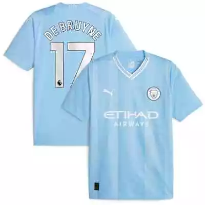 New ManchesterCity De Bruyne #17 Home Youth Kids Soccer Uniform Mbappe Messi CR7 • $35