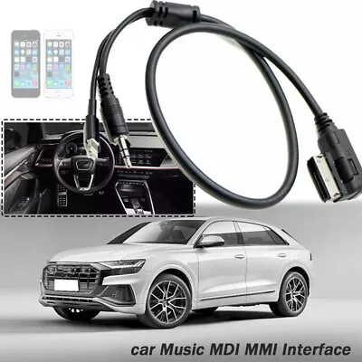 AUX Cable Car Music Interface AMI MMI MDI Audio Adapter For Audi A3 A4 IPhone 7 • $9.50