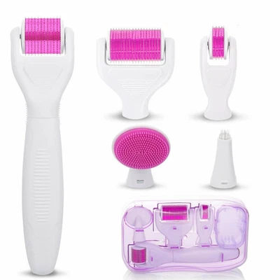 $15.19 • Buy 6 In 1 Derma Roller Facial Skin Care Therapy Micro Needle Titanium For Face