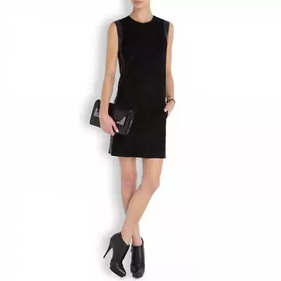 Women's Vince Black Sleeveless Suede Leather Shift Dress Size 4 • $69.99