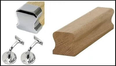 £107 • Buy Wall THR Handrail Oak & Chrome Fittings Handrail Kit Quality Uk Manufactured!