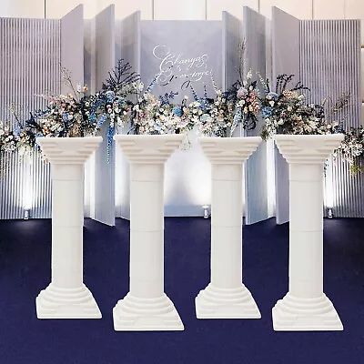 White Flower Stand Wedding Decor Roman Column 4Pcs Roman Pillars Plastic New • $128.25