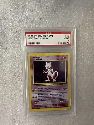$400 • Buy PSA 9 MINT Mewtwo 1999 Pokemon Base Set UNLIMITED #10/102 Holo Rare