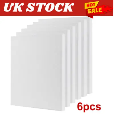 6 Pack 100%cotton 30 X 40cm Blank Plain Stretched Painting Art Acrylic Canvas • £13.96