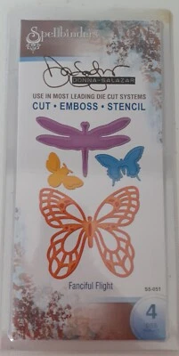 £5 • Buy Spellbinders Fanciful Flight Dies By Donna Salazar Butterflies Dragonfly Bee