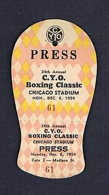 RARE 1954 Chicago 24th CYO Golden Gloves Boxing Classic Ticket Pass PRESS • $49.99