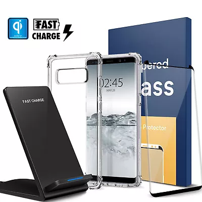 For Galaxy S9 / S9 Plus |Note 8 QI Wireless Charger+Case+Screen Protector Bundle • $55.09