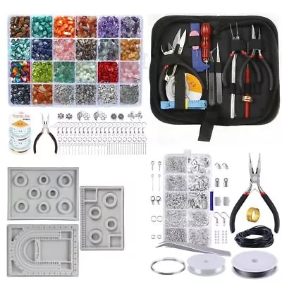 Jewellery Making Kit Findings Crystal Chip Bead Board DIY Tool Bracelet Necklace • $13.49