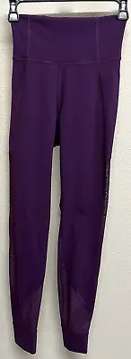 Lululemon Mesh Side Leggings Size 4 Jogger Ankle Cuffs In Magenta Full Length • $29.96