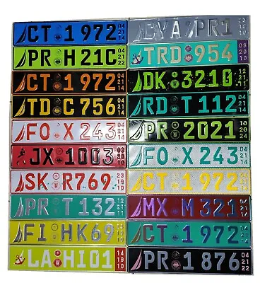 Multi Colors Euro License Plate Nautica Tablilla Larga Sola PR • $28.95