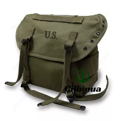 US Vietnam Era Canvas M1961 Butt Pack Bag Pouch Combat Field Gear With Straps • $56.58