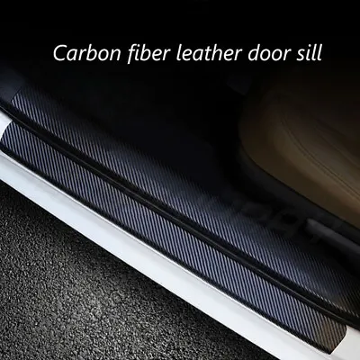 Parts Accessories Carbon Fiber Stickers Car Door Sill Plate Trim Universal 4PCS • $12.98