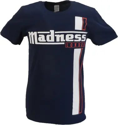 Mens Navy Blue Official Madness Striped T Shirt • £17.99