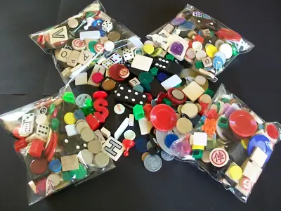 Bulk Game Pieces Vintage/New Game Piece Mix 100+ Pc. Grab Bag DIY Crafts Art • $9.85