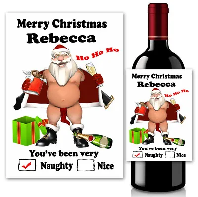 £2.99 • Buy Personalised Funny Christmas Wine Bottle Label Rude Secret Santa Xmas Gift