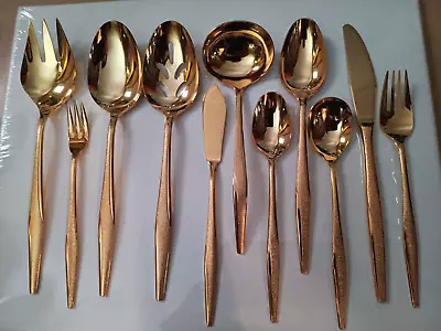 Lot Of 11 Florentine Gold Tone Flatware Forks Spoons Knives • $65.99