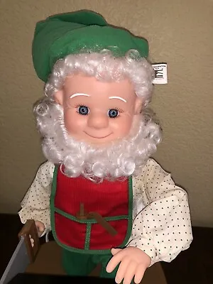 Vintage Animated Elf Toymaker W/Saw Santa's Best Head & Arm Move RARE • $119.95