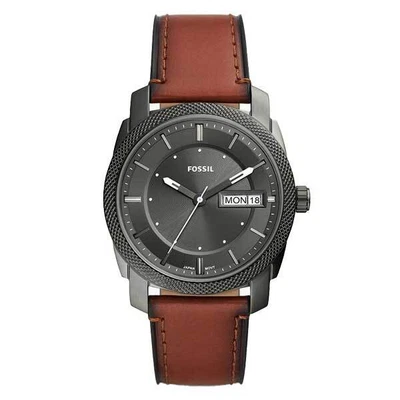 $159 • Buy Fossil Machine Three-Hand Date Brown Eco Leather Watch (FS5900)