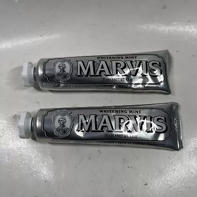 Marvis Whitening Mint Toothpaste 3.8oz/75ml 2 PACK New Tubes No Box! • $19.99