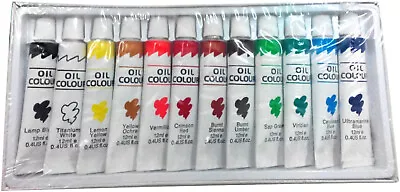 12 Packs 12ml Tubes Oil Paint Set Highly Pigmented Oil-Based Colours For Artists • £5.99