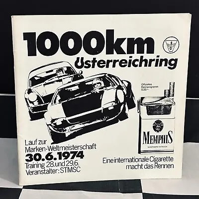 1974 Osterreichring Zeltweg 1000km Original Race Programme Wcm Matra Ms670 T33 • £70