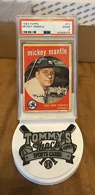 1959 Topps #10 Mickey Mantle - PSA 2! Yankees 🔥 • $319.99