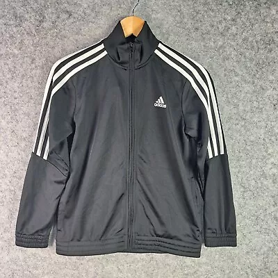 Adidas Jacket Boys Kids 13-14 Black Zip Casual Sport Winter Performance 5486 • $19.95