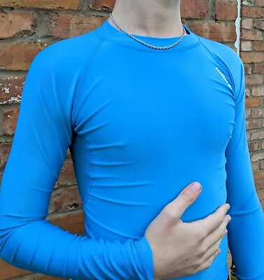 £12.99 • Buy Compression Base Layer Top Thermal Long Sleeve Sky Blue Football Gym Training