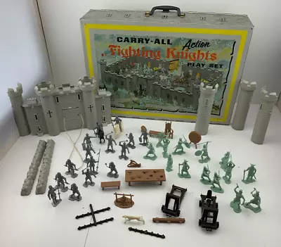 Old Vintage 1968 MARX Carry All Action Fighting Knights Play Set 4635 Suitcase • $9.51