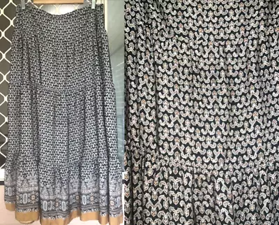 ZARA Boho Gypsy Tiered Maxi Skirt Size XL • $35.95