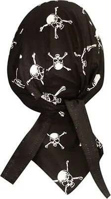 $8.95 • Buy Black White Skull Crossbones Durag Head Wrap Cap Sweatband Capsmith Headwrap