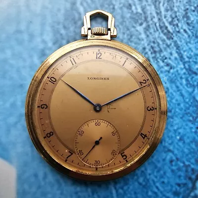 Vintage 14k Solid Gold Longines Men's Slim Pocket Watch  Cal 18.89Z ABC • £899