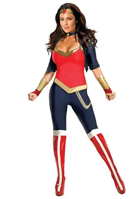 £22.99 • Buy Adult Wonder Woman Fancy Dress Costume Deluxe Superhero Costume W/Boot Covers