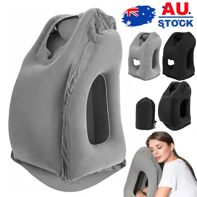 $12.99 • Buy Inflatable Air Cushion Travel Pillow For Airplane Office Nap Rest Neck Head Chin
