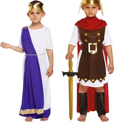 Childs Roman Fancy Dress Costume Emperor Or General Gladiator Soldier Outfit New • $30.47
