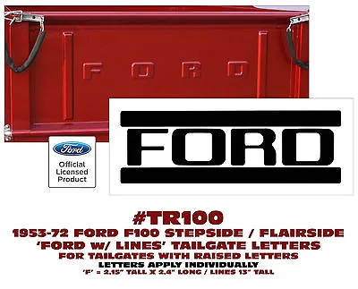 Tr100 1953 1954 1955 1960 1965 1970 1971 1972 Ford Truck Tailgate Letters - F100 • $48.81