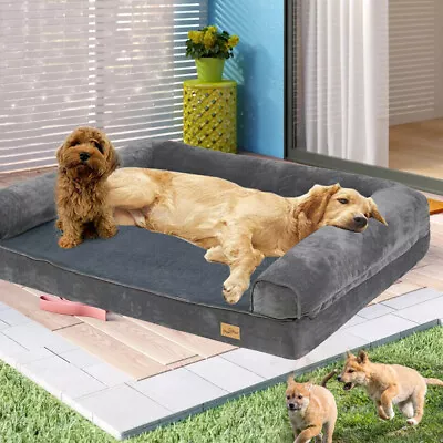 Big Orthopedic Pet Dog Bed Extra Large Dog Bolster Sofa Bed Removable Cover XXXL • $85.95