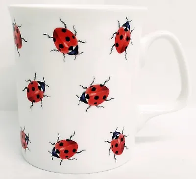 Ladybirds Mug Fine Bone China Marlborough Red Ladybird Cup Hand Decorated In UK • £10.50