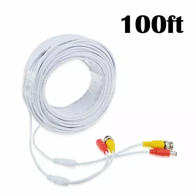 Fite ON 100ft BNC Connector Video Power Cord For Q-See Camera Cable QT5440 QT228 • $19.98
