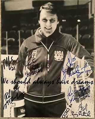1980 Usa Olympic Hockey Gold Medal 9 Signed 8x10 Herb Brooks Eruzione Schneider • $165