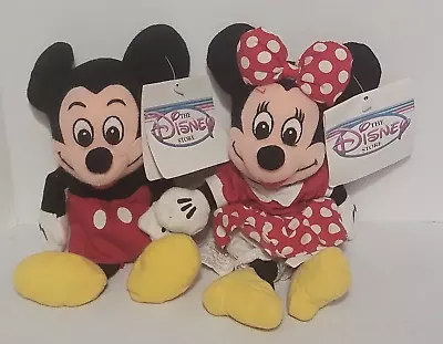 Disney Store Mickey & Minnie Mouse Mini Bean Bag Plush • $15.95