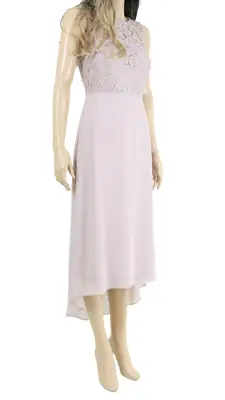 Branded Mink Lace Up Back Midi Wedding Bridesmaid Cocktail Short Dress UK 1012 • £31.99