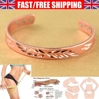 Ladies Copper Magnetic Bracelet Carpal Tunnel Bangle Arthritis Pain Relief Uk • £5.69