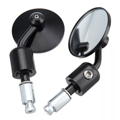 $20.04 • Buy 7/8  CNC Black Bar End Motorbike Mirrors For Suzuki GSXR 600 750 Streetfighter