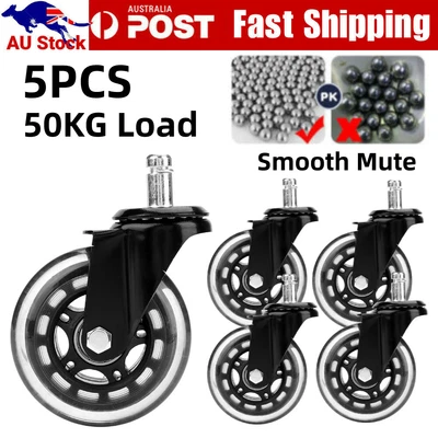 $25.27 • Buy 5X Rollerblade Office Chair Caster Rolling Roller Wheel Circlip​ 75mm Mute AU