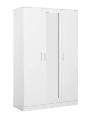 £242.49 • Buy New REFLECT High Gloss 3 Door Mirrored Wardrobe Bedroom White Gloss / White
