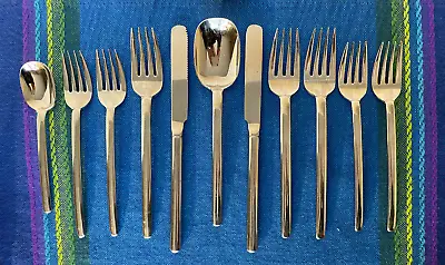 11 Pc Lot Mikasa ZENA Glossy 18/8 Stainless Japan Flatware 7 Forks Spoons Knives • $49.99