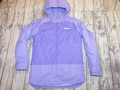 Columbia Jacket Ski Snow Skirt Omni Tech Heat Mighty Mogul Hood Pur Girl's Xl 18 • $50