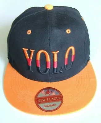 $12.95 • Buy Yolo New League Embroidered Snapback Cap OSFA Black Orange New